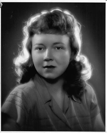 Beverly Nordberg, studio portrait as a young lady