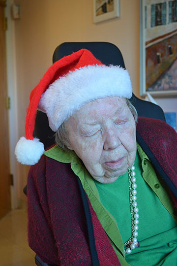 Beverly after Christmas dinner